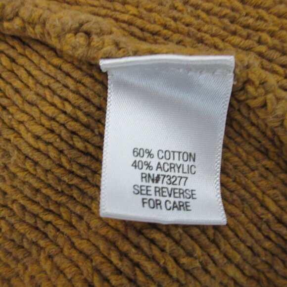 Apt 9 Sweater Sz Medium Open Front Gold Cable Knit High Fold-down Collar Button - Picture 4 of 7
